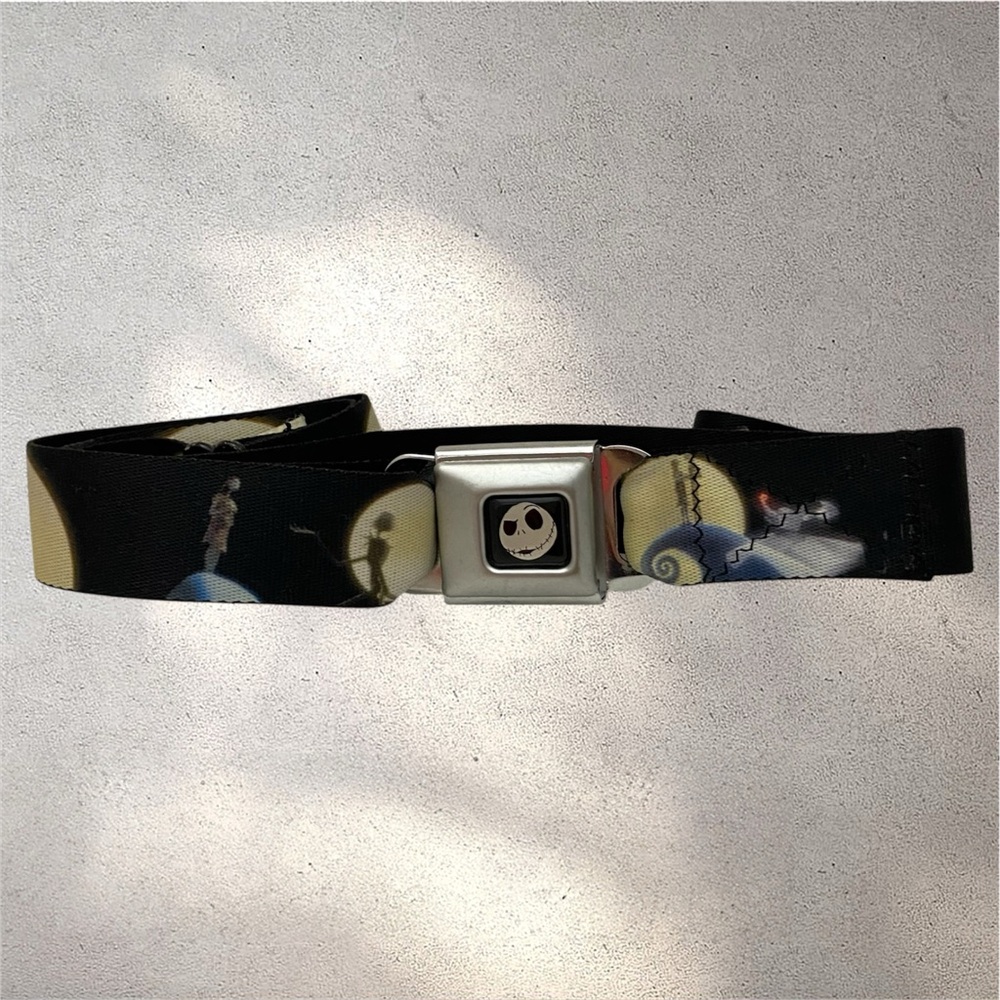 Disney Buckle Up Buckle Down Nightmare Before Christmas Seatbelt Belt Jack Sally